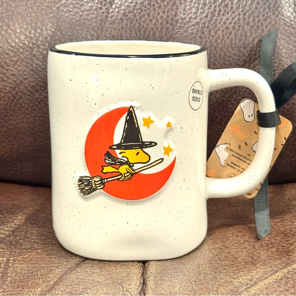 Happy Halloween Woodstock Flying Witch Ceramic Mug - Rae Dunn Peanuts Collection